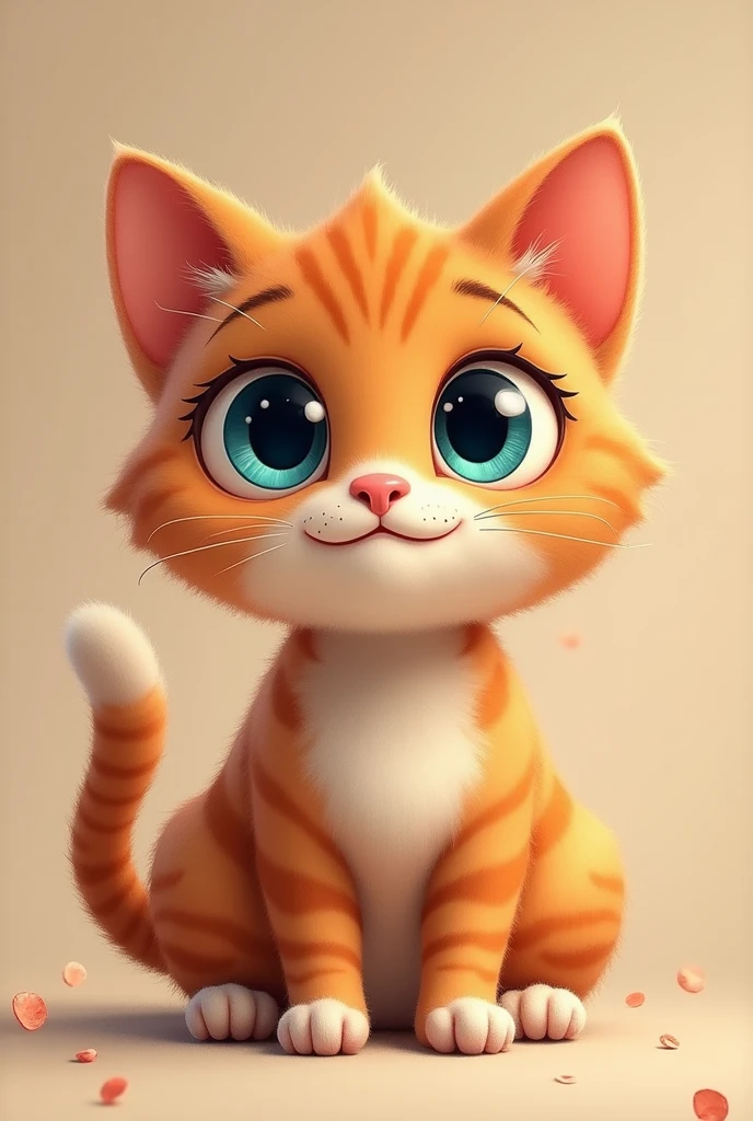 Create a cute CAT with big eyes with curious faition