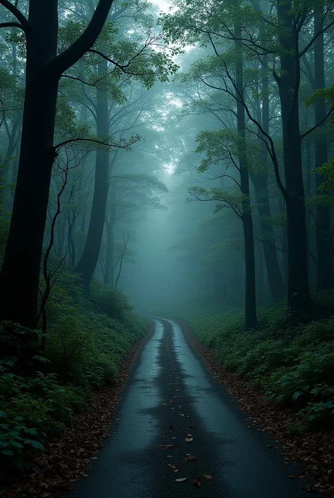Dark Riney forest the highway 8k qality walpepar