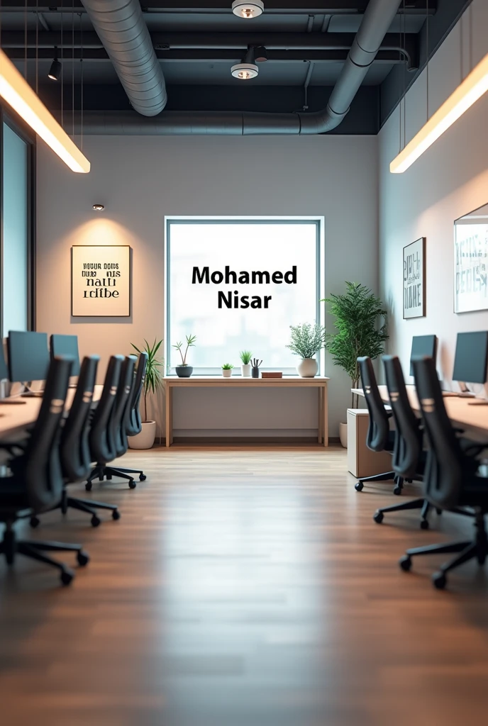 I want background photo of hr theme office and add my name mohamed nisar 
