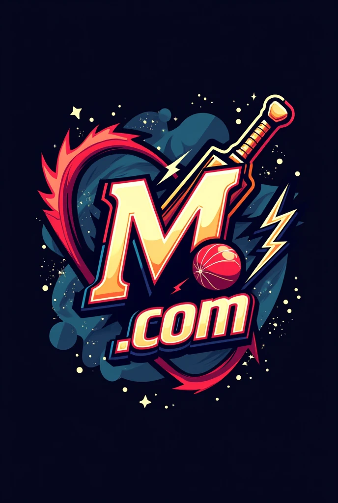 Create a logo for cricket as a name with M.com Rock stars