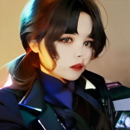A close-up of a person wearing a jacket and tie, Jimin\full lips, Jimin\the right eyelid is swollen, Jimin, jimin park, Jimin's precise face., Jimin\the greek nose, Jung Jaehyun, jia, TaeJune Kim, Yoongi with black hair, Hyung Tae, Mark Lee, handsome androgynous prince
