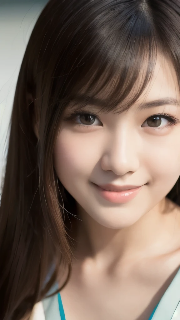 best quality, face focus, soft light, ultra high res, (photorealistic:1.4), RAW photo, Shinozaki Ai, white skin, kawaii,
1 Japanese girl, solo, cute, (smile), (pupil, lights in the eyes),  detailed beautiful face, Medium-sized breasts,(high resolution detail of human skin texture),(long hair),(portrait), upper body, white traditional kimono, no makeup