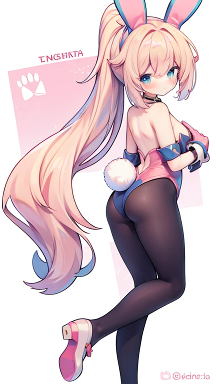 (rabbit) ,Ridiculous,a comment,a high resolution,1 girl,absurdly long hair ,animal ears,Yes,back,backless outfit,bare back,bare shoulders,black tights,blush,medium breast,Split collar,fake animal ears,fake Tail,fishnet tights,fishnet,Behind,whole body,glove it is,hand on own hip,high heel,high ponyTail,high legs,high legs tights,big,tights,long hair,I look at the audience,looking back,Zhongou,official alternate costume,on the stools,tights,mailbox,playboy rabbit,ponyTail,Уши rabbitа,rabbit Tail,scapular,side- tie tights,side chest,Side lock,sign,standing,One,Strapless,Strapless tights,Tail, username,very long hair,wh ite background,White gloves , masturbation , conchaet