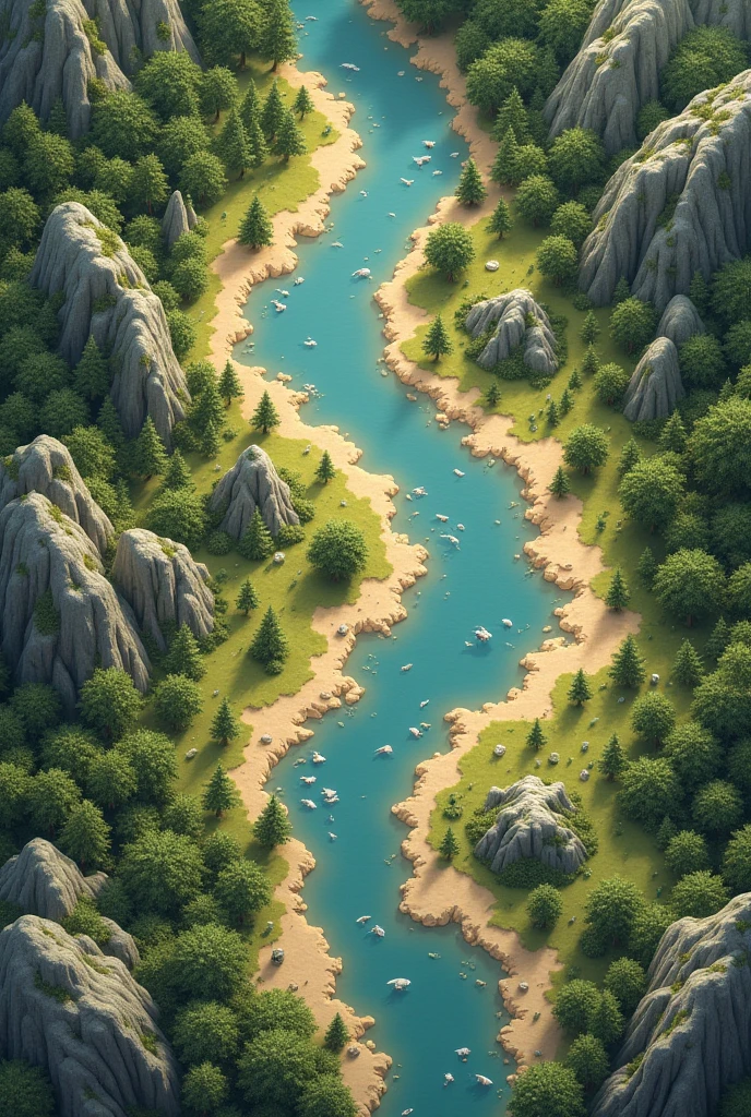 Top down Word msp of diverse terrains, no isometric angle