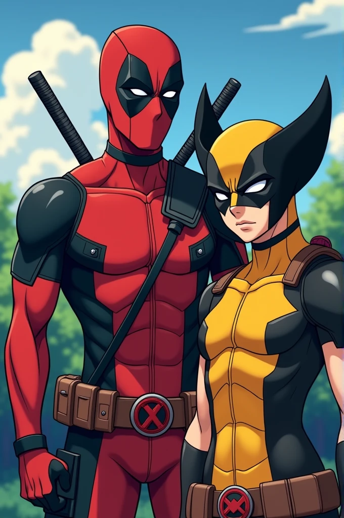 Deadpool and Wolverine in the style of anime Ghibli, Extremely detailed, UHD 4k