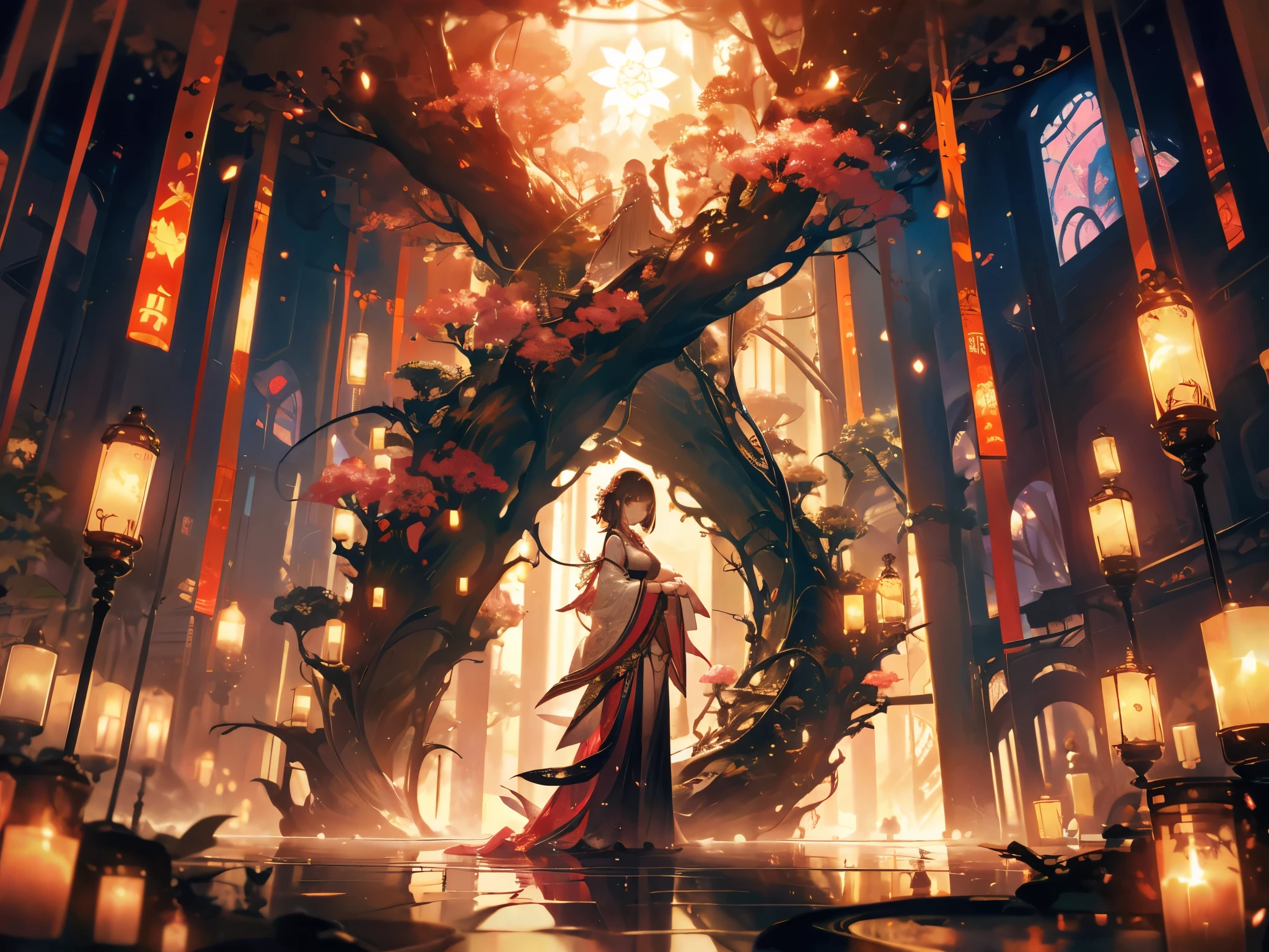 【Core Concepts】The magnificence of a powerful and charming mage in sexy lingerie、High-quality masterpiece。



【Role description】The mage has a delicate and beautiful face，A pair of striking white eyes and a stylish short hair。Their body shape is well proportioned，Long and elegant legs。



[environment/background]法师站在宁静的白色background下，A fantasy landscape surrounded by a lush pink-themed city，tall trees，sunny。



[Style and atmosphere]This scene exudes a charming atmosphere，With a touch of elegance and whimsy，Reflected《Final Fantasy XIV》Unique style of the universe。



[Composition]The Master is depicted as a full-body standing portrait，Composition突出了他们令人印象深刻的身材，and the intricate details of their gorgeous lace see-through lingerie and sunshine-themed accessories。



[Details and decoration]The mage&#39;s underwear features delicate floral and sun prints，而background则装饰着鲜艳的粉红色、Lush foliage and warm sunshine。



[Technical specifications]This artwork is of the highest quality，Meticulous attention to detail，Realism and fantasy elements blend seamlessly，Created something truly amazing、A visually stunning masterpiece。