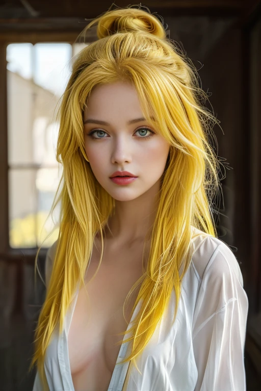 masterpiece,best quality,ultra_detailed,bellissima,1girl, solo, half body, yellow hair