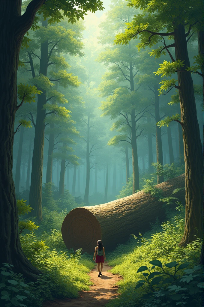 One day, that friend went into the forest alone and found a big log