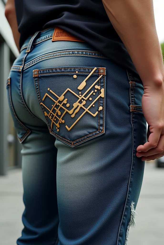 Male Jense image back pocket in unic sample design