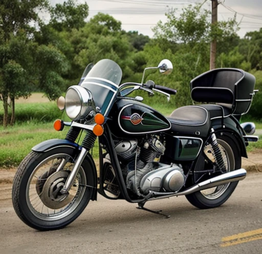 On a cool old motorcycle
