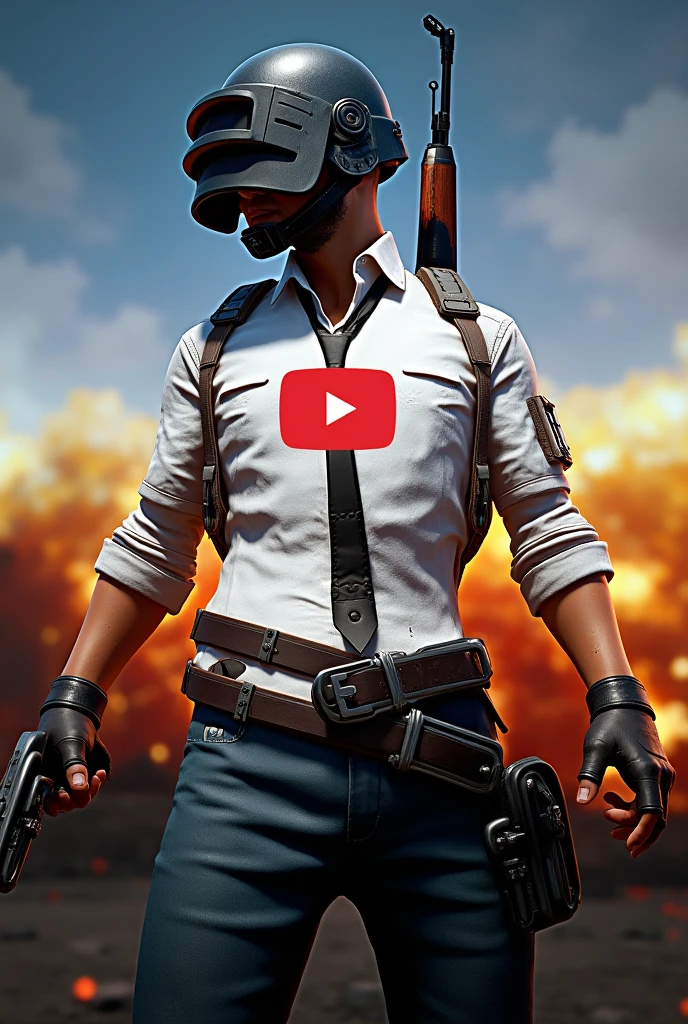 Pubg gameplay with F4REST GAMING and the youtube logo on the side and beautiful background