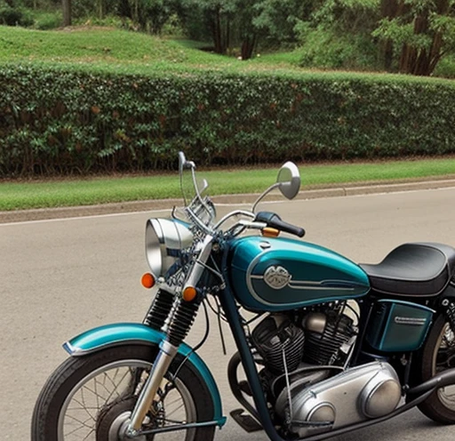 On a cool old motorcycle