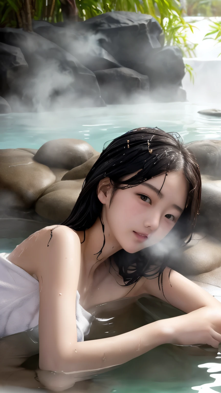 Beautiful woman, detailed body with big, sexy expression, black underwear, hot spring at night, pinching, milking, tamed, masturbation, topless, naked, beautiful arms, milky way galaxy, masturbator, looking for a boyfriend, raw undressing, space, holding back pee, underground idol, secret bath, meteor rain, snow, space travel, huge, interstellar flight, side breasts