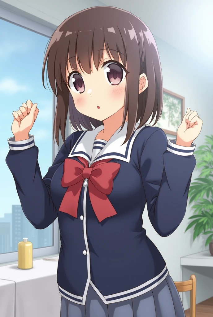 mio athenswerapat wearing high school uniform