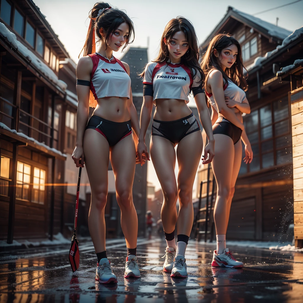 ExtremelyDetailed (((Athletes Team Girls in a row:1.4))), Childish perfect face, Reflective Eyes, Detailed(Delicate Clothing textures), Corrected Leg to Foot Line, Corrected Perfect Hand, Dynamic Joyful Expressions LifeLike Rendering, ((Specular Reflection:1.28)), TopQuality 8K Ultra-detailed masterpiece (ProfessionalPhoto:1.37)(Acutance:0.8),(Luminism:1.22), ((Changing Clothes Exposed Underwear))