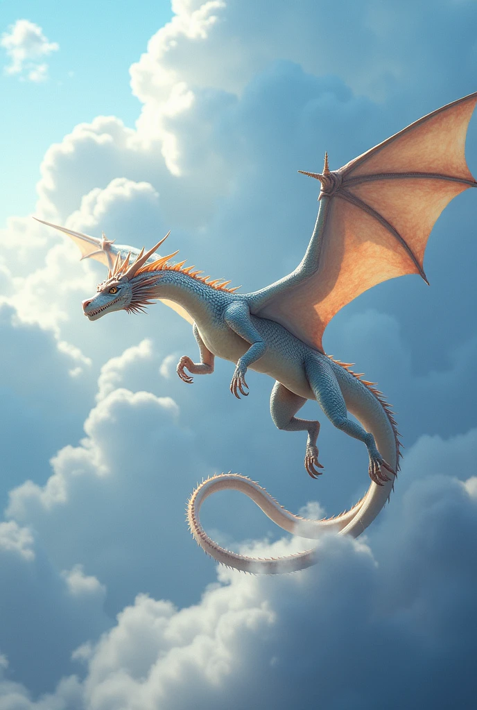 a dragon flying in the cloud