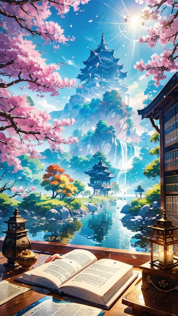 Light shines around the dragon、Increase motivation to achieve goals。Sugawara no Michizane, the god of learning、Smiling calmly in the quiet library。There are lots of books around、Stimulate the quest for knowledge。The owl symbolizes wisdom and academic achievement.、Resting on an open book。In the background, cherry blossoms in full bloom and the morning sun shining、Pointing to a hopeful future。