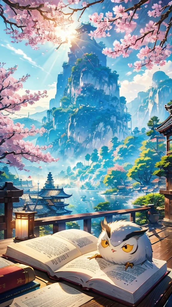 Light shines around the dragon、Increase motivation to achieve goals。Sugawara no Michizane, the god of learning、Smiling calmly in the quiet library。There are lots of books around、Stimulate the quest for knowledge。The owl symbolizes wisdom and academic achievement.、Resting on an open book。In the background, cherry blossoms in full bloom and the morning sun shining、Pointing to a hopeful future。