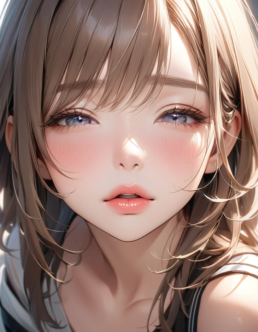 The face of a beautiful girl approaches the viewer, (Girls kissing), alone, (Hair Ribbon:0.4), Pink Eyes,(((White bun hair))),(((Pink long hair))),Perfect and attractive face, Mouth trying to kiss, close your eyes, Put your chin forward, Expectations, Shyness, joy, blush, Realistic and attractive nose, Delicate and elegant eyelashes, Fine and thin eyebrows, Natural Makeup, Delicate and perfect brushwork, young and lively々Fresh Skin, break: Showing affection to the audience, Expectations, Shyness, joy, blush, I close my eyes in fear, Put your chin forward, Lips asking for a kiss, Detailed and realistic skin texture, Cute and sexy gestures that will charm you, ((Facing the audience)), View your viewers, Jaw sticking out, Please lower your eyelids, Detailed and engaging, Seduce you, break ((Gently closed eyelids)), The approaching lips, break (close your eyes, Lips asking for a kiss, Approaching Face, Chin forward), (look up:1.3), ((Facing you)), break Face up and look up, Mouth closed for a kiss, (close your eyes:1.3), Expectations, Shyness, joy, blush, Realistic and captivating depictions, First-person view of the viewer, The kiss, (Close-up of face seen from above:1.2).
