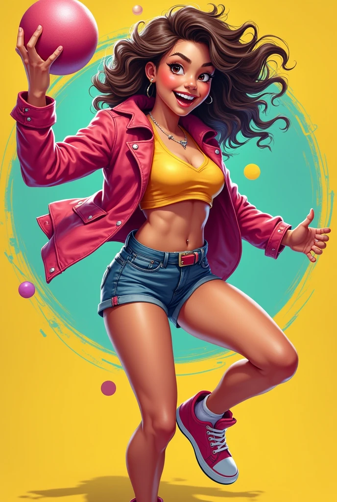 Hot energetic girl with a fun pose