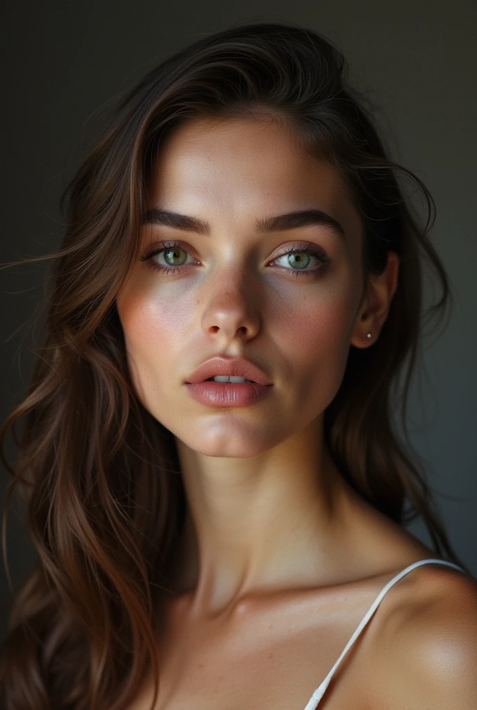 Garder cette description, but smooth the skin a little less and add some flaws to have a very human and realistic effect