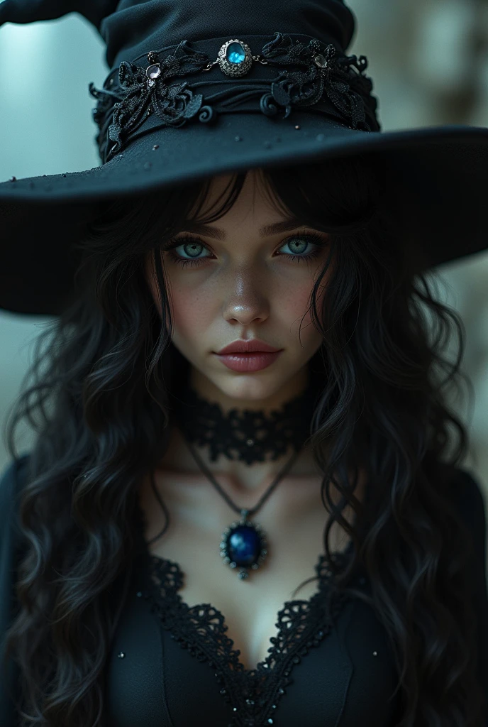 (Fatal Beauty,A charming villain,witch) ,(A supple and powerful physique),(Sensual charm),(Mysterious charm:1.1),(Captivating silhouette),((((Glasses))))、((((big sapphire necklace))))、(Highest quality,High resolution:1.2),(dark,Threatening:1.1),((dark horror theme:1.5),(thriller:1.5)),(Dark fantasy:1.5),  (((Countless stars fly away:1.5),(absurdes:1.5),(wonderful:1.5))),Woman in a dress, (Powerful numbers:1.1),(((Big Breasts))),(((muscular:1.1))), cute face, Sexy Face, , Very detailedなbeautiful女の子, (Ideal body type:1.8), Very detailed faceexpressive lips, (Very beautiful、Crisp big eyes:1.5), Fine skin., All features are shown in detail., The outline of the fingers is beautifully drawn....., The nose is precisely shaped., expressive lips, Perfect ???????,cute、Realistic、(Front view:1.4),(Face Focus:1.3), realistic girl rendering, 8k artistic german bokeh, Enchanting girl, Real Girls, Gurwitz, Gurwitz-style artwork, Girl Roleplay, Realistic 3D style, cgstation Popular Topics, 8K Portrait Rendering,(truth，truth：1.4),Sexy Body,( Very lean body:1.6),Sexy pose, blush, Attractive body, Very curly hair, Purple Curly Hair, very big hair, Very curly hair, prime color,Urban,Very detailed,masterpiece,Intricate details,Faded,Very detailed, Eye on the details,Intricate details,Dark and spooky atmosphere,  spiritual being, Unforgettably beautiful, Ghostly figures, Shadow-like shape, Spooky whispers, Ominous Aura, Goth Maiden,  Like dazzling fur in a starless haze,Her Mogul Snaps, Mysterious Cemetery,Black hair swaying in the moonlight, She summons darkness, (beautiful: 1.7), (Black Hat: 1.6), (An intricately decorated jet-black cloak: 1.6), (Delicately decorated cloak, Despite the damage: 1.5), Hypermaximalist,  Breathtaking oil paintings, surreal, Ultra-realistic digital illustrations that mimic the style of oil paintings, wonderful composition,  (Shining Eyes:1.6)、(Glowing Eyes:1.1),(hellish landscape:1.1),(fire,sulfur:1.1),(Threatening atmosphere:1.1),(dark shadows,Threatening p