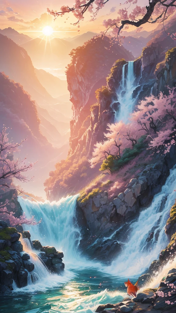 A dynamic depiction of a powerful carp climbing a waterfall。In the background, plum blossoms in full bloom and the morning sun shining、Demonstrate strong will and desire to pass the exam。A powerful brushstroke depicts ripe rice ears.。In the background is a calm sea and a sunrise.、It represents the joy and hope that one's efforts will be rewarded.。Sugawara no Michizane, the god of learning、A portrait of a smiling girl at a shrine where prayer plaques for success in school exams have been dedicated。The Seven Lucky Gods are depicted around the statue to bring good fortune.、Support your desire to pass。