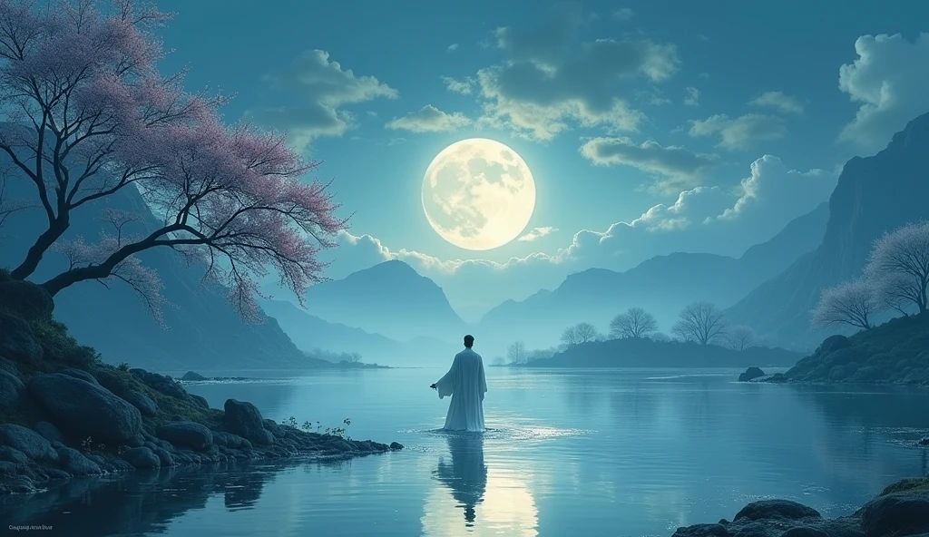 One picture describes five scenes,Movie storyboard scene 1:The sky rises straight up and destroys the vast,The Endless Tai Chi Long Scene 2:I haven't seen blood and grief for years,Forgetting Life and Death and Living in the Dust, Scene 3:Flying Stars Fly Far Away Crossing the Guan River,Ask the Lotus How to Know the Color of Ice and Snow Scene 4:Why hate the desolation after drinking,One Sorrow Is Not Enough to Unite the River Scene 5:The moon falls on the eaves of clothes,Borrowing a sword to pick flowers and scatter branches