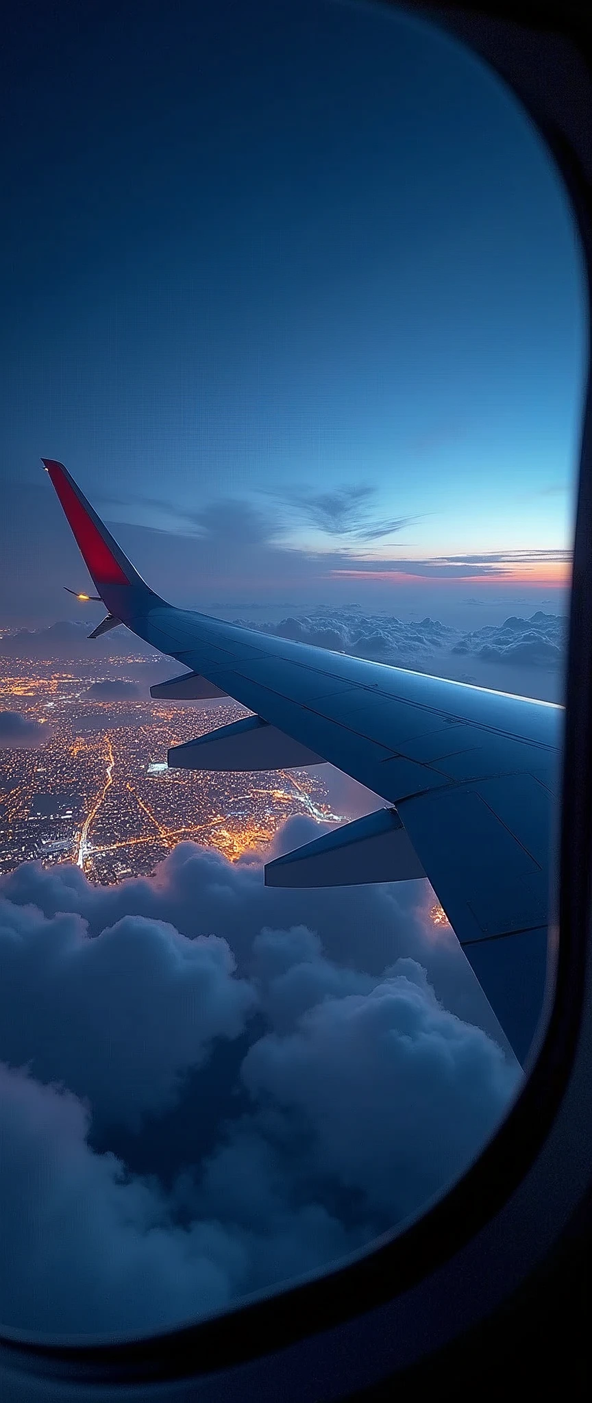 (Highest quality),(masterpiece:1.2),(Very detailed:1.2),Ultra-high resolution,Raw color photography,8k,Vast landscape photography,Realistic photos,Elaborate photos,View from the airplane window,Written boundary depth,Sharp focus,In the clouds,Tokyo,Haneda Airport,Night view,Beautiful colors,Written boundary depth,Wide Light,Low contrast,Backlight,Sharp focus,Vibrant colors,Moving configuration