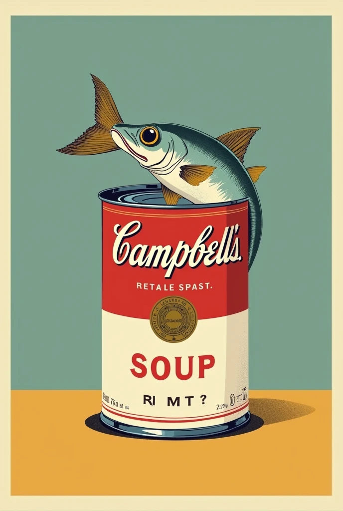 Soupcan Fish Poster , 2024 , food , minimal