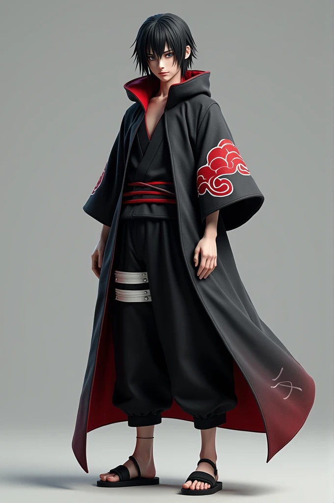 Itachi uchiha full body ackatsuki uniform 3d model 
