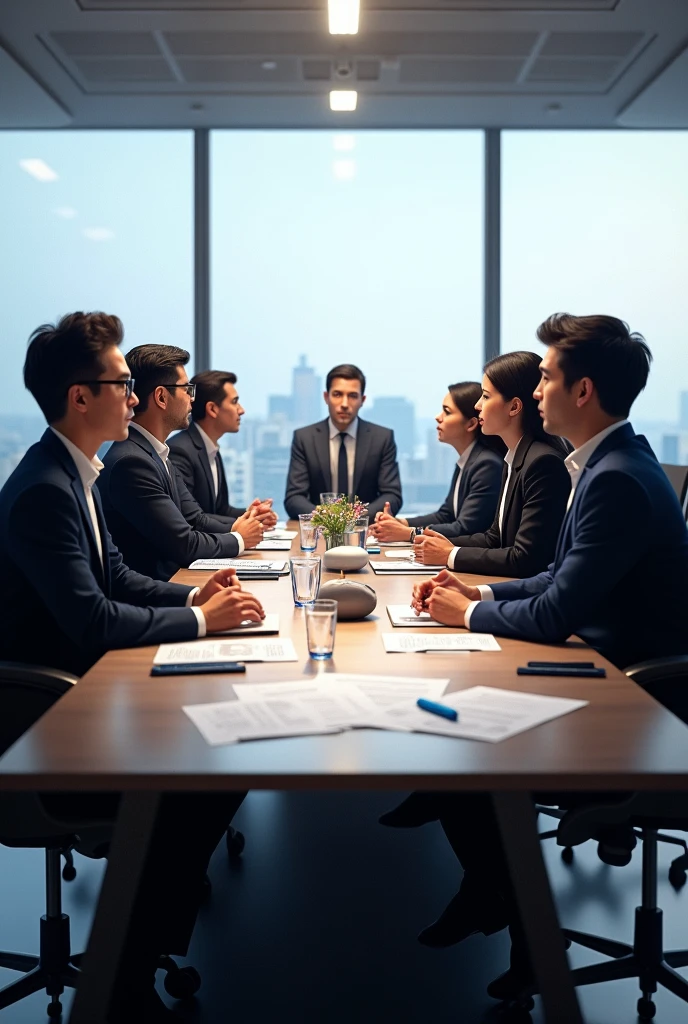 People are having a business meeting.