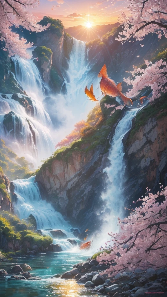 ((A dynamic depiction of a powerful carp climbing a waterfall))In the background, plum blossoms in full bloom and the morning sun shining、Demonstrate strong will and desire to pass the exam。A powerful brushstroke depicts ripe rice ears.。In the background is a calm sea and a sunrise.、It represents the joy and hope that one's efforts will be rewarded.。Sugawara no Michizane, the god of learning、Qualified prayerの絵馬が奉納された神社で穏やかに微笑む様子を描く。The Seven Lucky Gods are depicted around the statue to bring good fortune.、Support your desire to pass。Qualified prayerの光が降り注ぐ、center: Carp climbing a waterfall symbolizing victory and success. Efforts will bear fruit.、たわわに実った稲穂 開運の象徴である満開の梅 学問の神様である菅原道真公 Qualified prayerの絵馬が奉納された神社 周囲: It represents a wish reaching the heavens.、Light stretching towards the sky enhances mental concentration and focus、A calm sea or lake represents the reward for your efforts.、Scenery of the rising sun brings good luck、Seven Lucky Gods and Maneki-neko (beckoning cats) represent the path to success.、Open Gate Advanced Settings The carp climbs the waterfall powerfully、The golden ears of rice represent a strong will to achieve one's goals.、The plum blossoms are in full bloom, representing the joy of hard work coming to fruition.、Representing the arrival of good fortune, Sugawara no Michizane has a calm expression.、The votive plaques are written as if praying for success.「Qualified prayer」Write the letters in large letters.、With a wish in mind, the light rises powerfully to the heavens、The ocean and lakes represent wishes coming true, creating a calm and tranquil atmosphere.、The calming morning sun shines powerfully、The Seven Lucky Gods and Maneki-neko (beckoning cats) smile and give hope for new challenges.、The gates are wide open to let in good fortune、Expresses the way to success