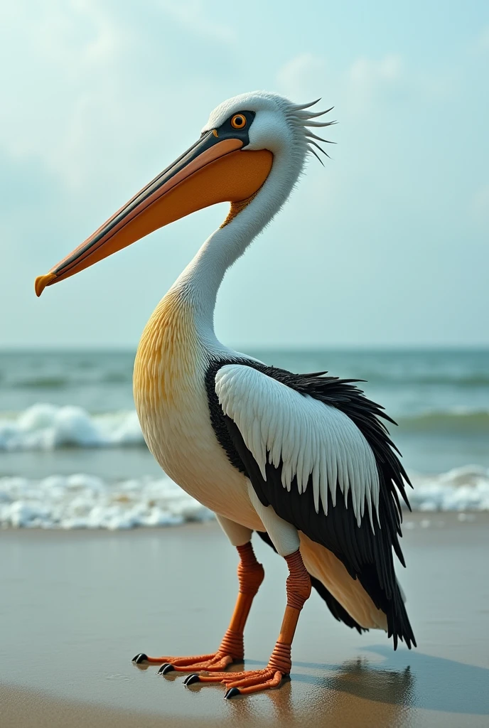 (Robot Pelican), BackgRound: seaside,{{MasteRpiece}},{{{best quality}}},{{UltRa-detailed}}, mechanical stRuctuRe,PhotogRaphy,authoR:AlbeRto VaRgas and H.R. giger,authoR:AndRey Remnev,RendeRing by octane,high Resolution,hypeR qualit,High Detail,8k Surrealism,Medium shot,