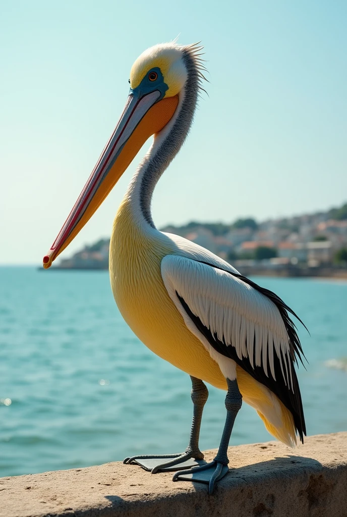 (Robot Pelican), BackgRound: seaside,{{MasteRpiece}},{{{best quality}}},{{UltRa-detailed}}, mechanical stRuctuRe,PhotogRaphy,authoR:AlbeRto VaRgas and H.R. giger,authoR:AndRey Remnev,RendeRing by octane,high Resolution,hypeR qualit,High Detail,8k Surrealism,Medium shot,