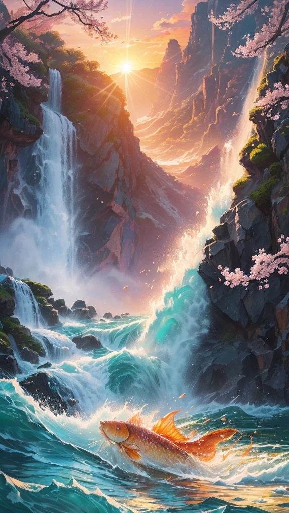 ((A dynamic depiction of a powerful carp climbing a waterfall))In the background, plum blossoms in full bloom and the morning sun shining、Demonstrate strong will and desire to pass the exam。A powerful brushstroke depicts ripe rice ears.。In the background is a calm sea and a sunrise.、It represents the joy and hope that one's efforts will be rewarded.。Sugawara no Michizane, the god of learning、Qualified prayerの絵馬が奉納された神社で穏やかに微笑む様子を描く。The Seven Lucky Gods are depicted around the statue to bring good fortune.、Support your desire to pass。Qualified prayerの光が降り注ぐ、center: Carp climbing a waterfall symbolizing victory and success. Efforts will bear fruit.、たわわに実った稲穂 開運の象徴である満開の梅 学問の神様である菅原道真公 Qualified prayerの絵馬が奉納された神社 周囲: It represents a wish reaching the heavens.、Light stretching towards the sky enhances mental concentration and focus、A calm sea or lake represents the reward for your efforts.、Scenery of the rising sun brings good luck、Seven Lucky Gods and Maneki-neko (beckoning cats) represent the path to success.、Open Gate Advanced Settings The carp climbs the waterfall powerfully、The golden ears of rice represent a strong will to achieve one's goals.、The plum blossoms are in full bloom, representing the joy of hard work coming to fruition.、Representing the arrival of good fortune, Sugawara no Michizane has a calm expression.、The votive plaques are written as if praying for success.「Qualified prayer」Write the letters in large letters.、With a wish in mind, the light rises powerfully to the heavens、The ocean and lakes represent wishes coming true, creating a calm and tranquil atmosphere.、The calming morning sun shines powerfully、The Seven Lucky Gods and Maneki-neko (beckoning cats) smile and give hope for new challenges.、The gates are wide open to let in good fortune、Expresses the way to success