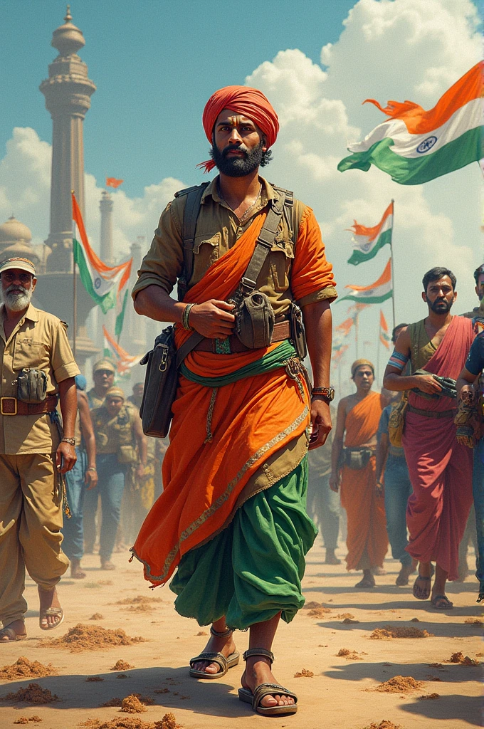 Recreate an iconic moment of modern India drawing for my drawing competition