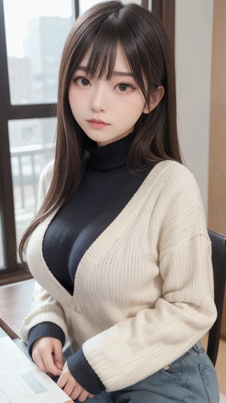 (最高qualityのディテール)、Realistic、8K Ultra HD、High resolution、(One Girl:1.2),(Glasses、Fatal Beauty,Attractive beauty) ,(A supple and powerful physique),(Sensual charm),(Glasses、Mysterious charm:1.1),(Big Breasts、Captivating silhouette),The 超detailedな、高qualityのテクスチャ、複雑なdetailed、detailed、非常にdetailedなCG、高qualityの影、detailed 美しく繊細な顔、detailed 美しく繊細な目、Written boundary depth、Ray Tracing、20th Generation、Cute K-Pop Girls、(The Face of Ulzan in Korea)、Thin face、(Urzan-6500-v1.1:0.6)、PurerosFace_v1、Glowing Eyes、Perfect body、 Viewer Display、(最高qualityのディテール:1.2)、Realistic、8K Ultra HD、High resolution、Woman close up， realistic girl rendering, 8k artistic german bokeh, Enchanting girl, Real Girls, Gurwitz, Gurwitz-style artwork, Girl Roleplay, Realistic 3D style, cgstation Popular Topics,, 8K Portrait Rendering,（truth，truth：1.4），(Sparkling eyes girl:1.2)、Best image quality, 最高quality, Realistic, 超detailedな, Realistic, 4K 8K Ultra HD Full Color RAW Photos, Fujifilm(Medium format), Hasselblad, Carl Zeiss, Incredible dynamic range photography(utility_art：Smooth-768:1.1),High resolution, High pixel count, 明確なdetailed, Clear images, Natural color reproduction, Noise Reduction, High fidelity, quality, Software Improvements, Upscaling, Optimized Algorithms, Professional-level retouching,

1. Oversized coat:

The coat is、Choose an oversized design that covers from shoulders to knees.。Color is classic navy or black、or warm khaki or beige, wait.、Choose colors that match the season。
2. Knitted sweater or turtleneck:

To protect yourself from the cold、Knitted sweater or turtleneckを選択してください。Match the texture and color of the knit to the coat.。
3. Wide leg pants:

For pants, Choose a wide-leg design、Combines ease of movement and style。Denim in dark tones or black trousers will look good.。
4. Knee-high boots:

What is included in an oversized coat、足首からふくらはぎまでカバーするKnee-high bootsとの組み合わせ。Boots are black or dark brown and chic.、Gives a stylish impression。
5. accessories:

シンプルなゴールドまたはシルバーのaccessoriesを選択してください、Add elegance to your outfit。for example、Long necklaces and large earrings are recommended.。
6. Handbags:

Handbags、Choose a color that matches the tone of your outfit.。Shoulder bags and tote bags are convenient and stylish。
7. Compensateと髪型:

Compensate, Choose natural colors that flatter your skin。Wavy Hair、By creating loose curls、Appeal to softness。