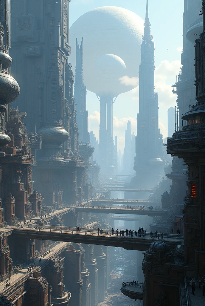 Create an ultra-technological super empire, wide sight.