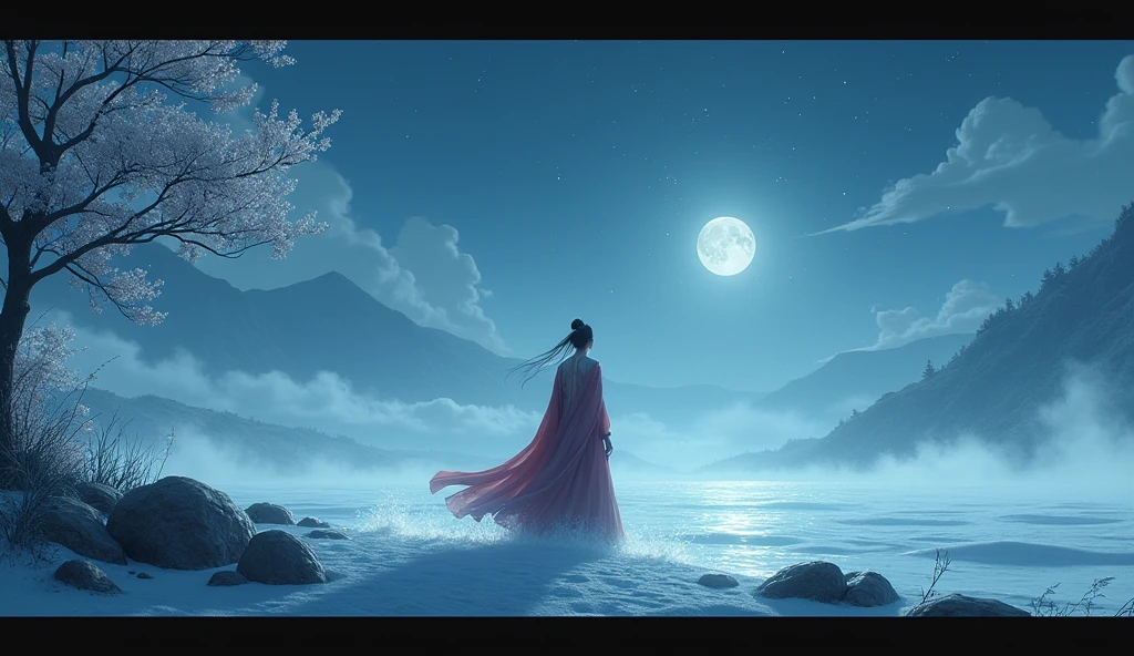 One picture describes five scenes，Movie storyboard scene 1:The sky rises straight up and destroys the vast，The Endless Tai Chi Long Scene 2:I haven&#39;t seen blood and grief for years，Forgetting Life and Death and Living in the Dust, Scene 3:Flying Stars Fly Far Away Crossing the Guan River，Ask the Lotus How to Know the Color of Ice and Snow Scene 4:Why hate the desolation after drinking，One Sorrow Is Not Enough to Unite the River Scene 5:The moon falls on the eaves of clothes，Borrowing a sword to pick flowers and scatter branches