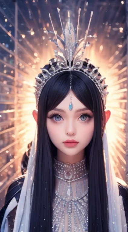 Photo of Cleopatra with natural skin, Short, voluminous black hair, Sharp eyes with blue eyeshadow, A thin, upturned nose, Well-shaped lips, Hourglass-shaped body shape, Typical attire, Makeup, Exquisitely crafted with the utmost attention to detail, Vibrant, amazing, Smooth, Cinematic, 4K, Backlight, Fantasy Desert Background, Shallow depth of field.
