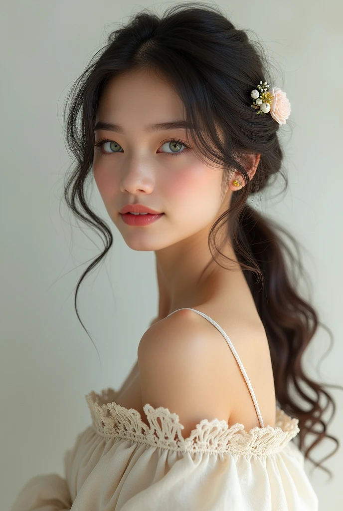 Beautiful European girl hi-res halfsize photo