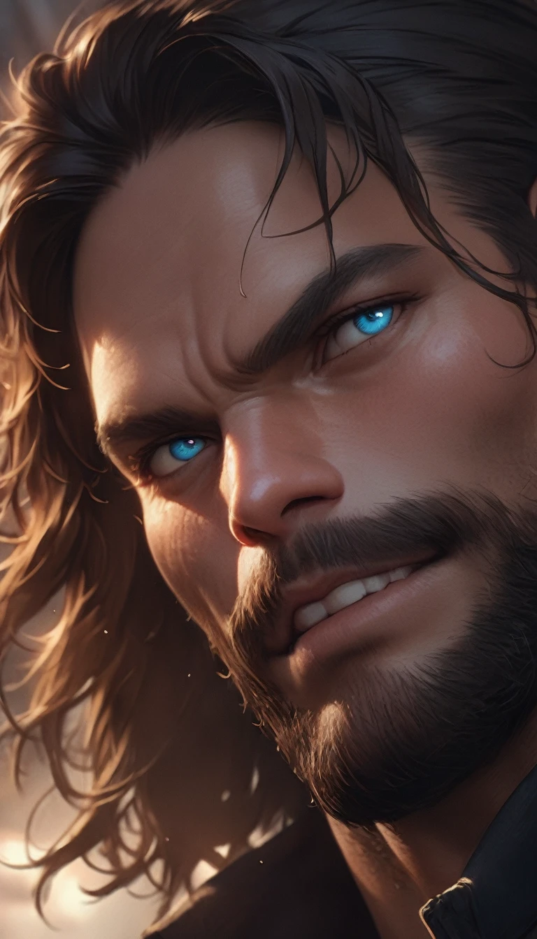 best quality,4k,8k,highres,masterpiece:1.2),ultra-detailed, extremely detailed eyes, extremely detailed body, (large masterpiece digital art), (detailed manga illustration), (detailed line art), ((perfect anatomy)), (intricate details:1.3), (ultra-detailed:1.3), (illustration:1.3), (sharp focus:1.3), (natural lighting:1.05), (vivid colors:1.3), (masterpiece), (best quality:1.4), (perfect anatomy:1.4), high quality, expressive eyes, full body, detailed face, beautiful face, perfect face, 1boy, angry, ((male focus)), muscular, detailed messy hair, long hair, brown hair, blue eyes, t-shirt, jean pants, sneakers, cinematic lighting, dramatic atmosphere, Atey Ghailan, Jeremy Mann, Greg Manchess, Antonio Moro, trend in ArtStation, trend in CGSociety, Intricate, High Detail, Sharp focus, dramatic and photorealistic painting art by Midjourney and Greg Rutkowski, Jeff Bridges, ((cartoon style)), Marvel Cinematic Universe style, (((ruined city in the background))),
