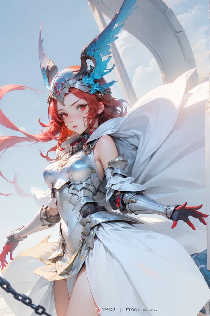 1girl, lisara restall, ((red hair:1.5)),
BREAK (armor, armored dress, chain, collar, dress, faulds, gauntlets, headpiece, metal collar, plackart, blue dress:1.2),
BREAK ((anime girl)), best quality, expressive eyes, perfect face, (masterpiece), best quality, expressive eyes, perfect face, ((best quality)), ((ultra-detailed)), ((an extremely delicate and beautiful)), perfect eyes, perfect body, ((synmetry eyes)), beautiful eyes, ((thick thighs)), shiny skin, soft skin, ((synmetry body)), ((perfect body)),