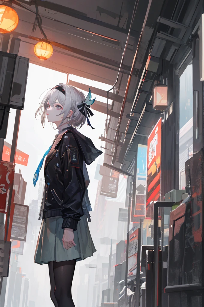 dark_fantasy,Cyberpunk, (best quality, masterpiece),City, Highest quality digital art, Amazing Art, 壁纸4K, Very detailed, military,, War Zone,blacK and 白色的, Highest quality digital art, Amazing Art, 壁纸4K,8K,K, HD, 无与伦比的masterpiece, Dynamic Lighting, Movie, Epic Firefly, jacket, skirt, bow, Headband, Hair accessories, Gray hair
fireflycus, Headband, Hair accessories, Gray hair,
Low Angle