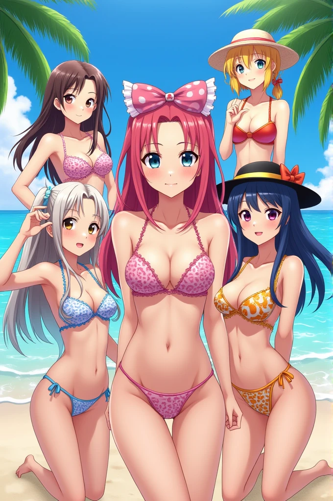 Anime girls with small bikini