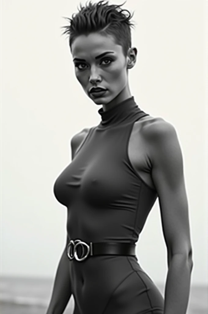 Woman without breasts