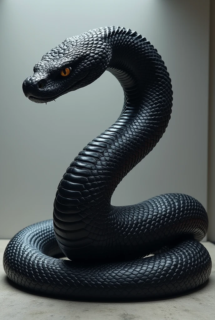 {
  "size": "1080x1920",
  "prompt": "A massive, majestic black snake coiled in a powerful pose, showcasing its strength and glory. The snake's glossy black scales reflect the light, making it appear both menacing and regal. I
