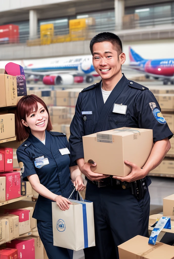 I live in Japan.
I run a retail business on an e-commerce mall called Shopee.
I export high-quality Japanese products to Southeast Asia.
I want to use an image on my store's homepage that represents exporting from Japan to Southeast Asia.
Please create an image that conveys the following elements:
Globe
Japan
Airplane
Air route
Japanese products
Southeast Asia
Heartfelt care
Safety and security
Happy customer faces
The main target audience is relatively young, aged 20 to 30.