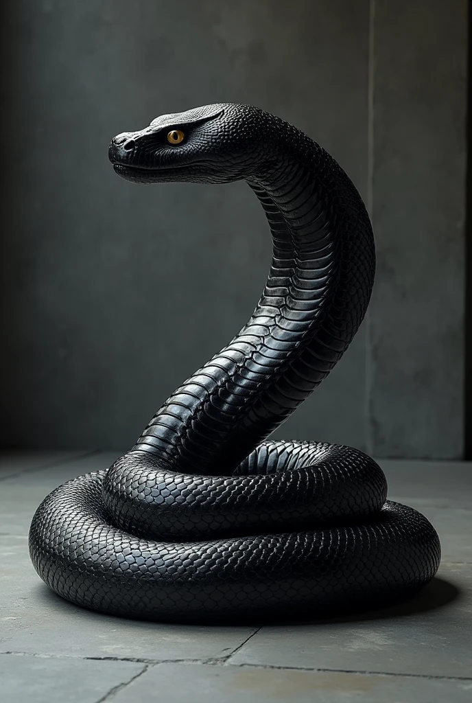 {
"size": "1080x1920",
"prompt": "A massive, majestic black snake coiled in a powerful pose, showcasing its strength and glory. The snake's glossy black scales reflect the light, making it appear both menacing and regal. I.Looking forward